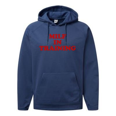 Milf In Training Performance Fleece Hoodie