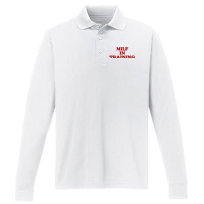 Milf In Training Performance Long Sleeve Polo