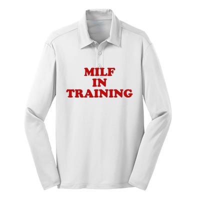 Milf In Training Silk Touch Performance Long Sleeve Polo