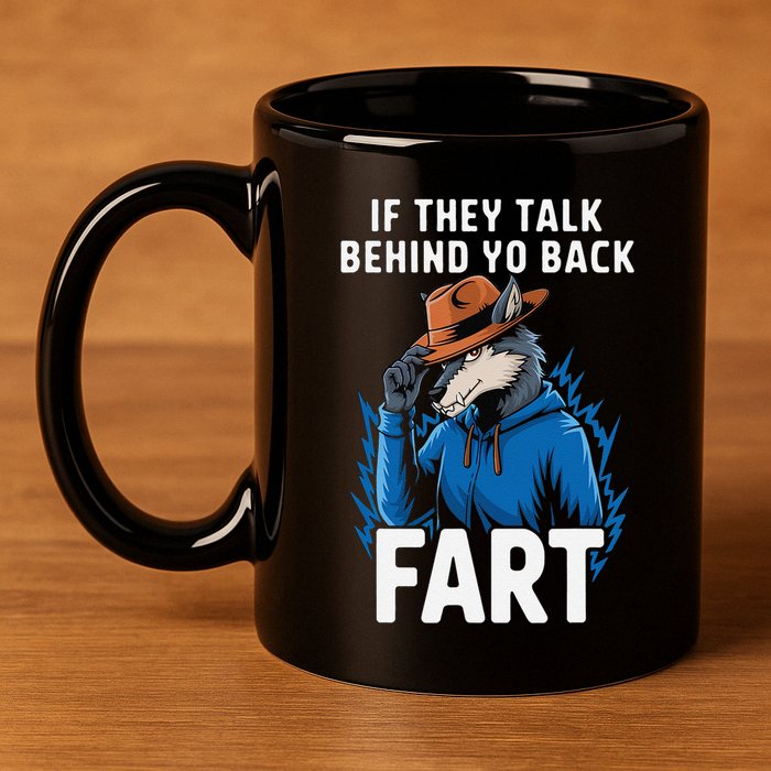 Meme If They Talk Behind Your Back Fart Funny Oddly Specific 11oz C Handle Ceramic Mug