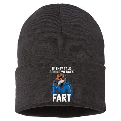 Meme If They Talk Behind Your Back Fart Funny Oddly Specific Sustainable Knit Beanie