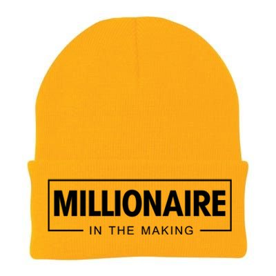 Millionaire In The Making Motivational Entrepreneur Meaningful Gift Knit Cap Winter Beanie