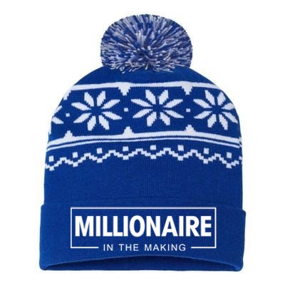 Millionaire In The Making Motivational Entrepreneur Meaningful Gift USA-Made Snowflake Beanie