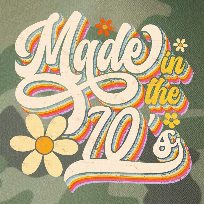 Made In The 70S Retro Created During 1970s Groovy Birthday Legacy Tie Dye Trucker Hat