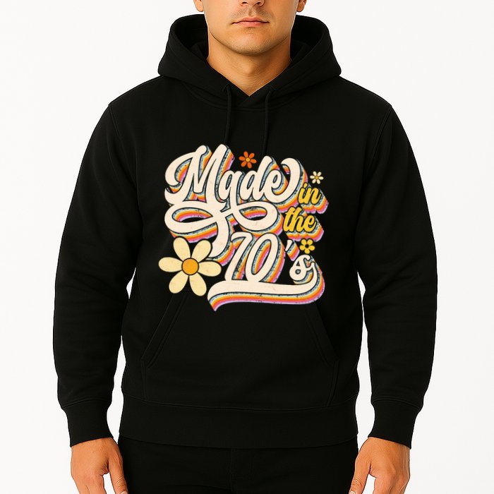 Made In The 70S Retro Created During 1970s Groovy Birthday Hoodie