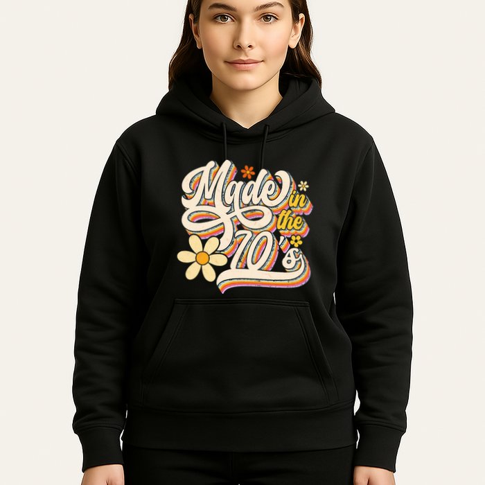 Made In The 70S Retro Created During 1970s Groovy Birthday Hoodie