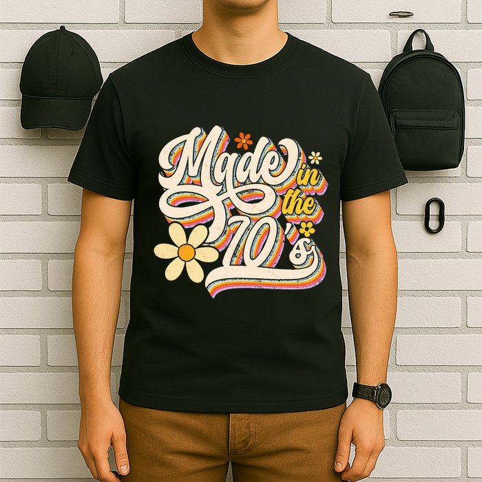 Made In The 70S Retro Created During 1970s Groovy Birthday T-Shirt