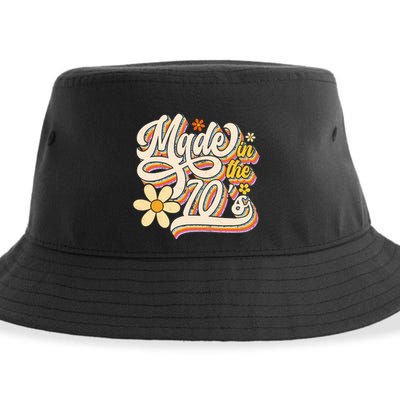 Made In The 70S Retro Created During 1970s Groovy Birthday Sustainable Bucket Hat