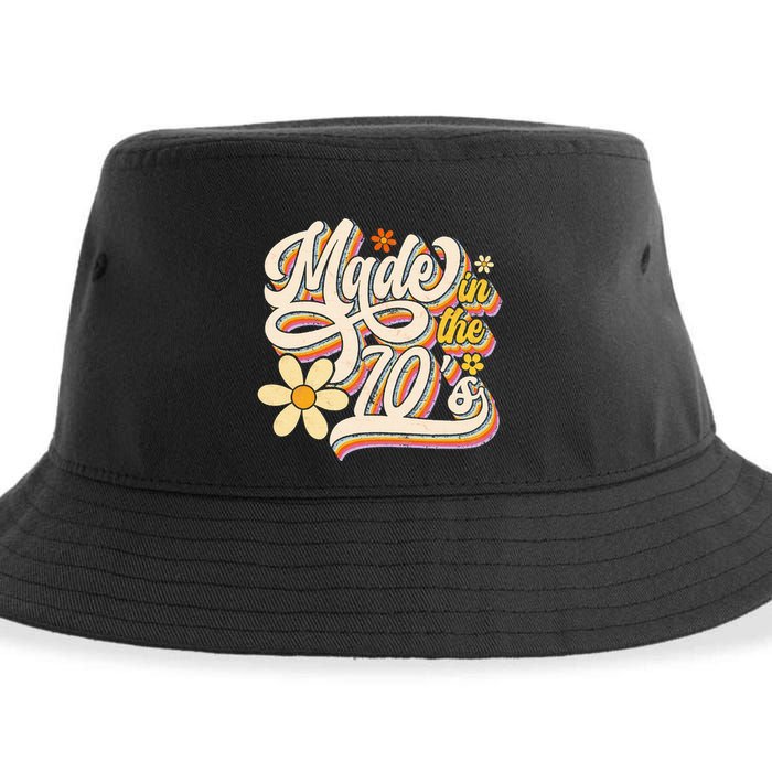 Made In The 70S Retro Created During 1970s Groovy Birthday Sustainable Bucket Hat