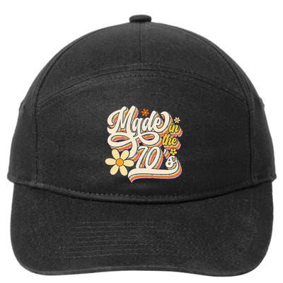 Made In The 70S Retro Created During 1970s Groovy Birthday 7-Panel Snapback Hat