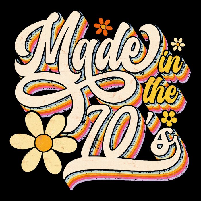 Made In The 70S Retro Created During 1970s Groovy Birthday Drawstring Bag