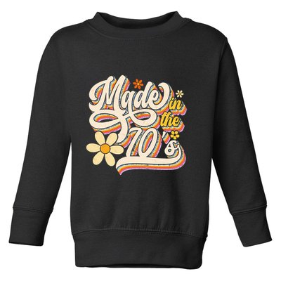Made In The 70S Retro Created During 1970s Groovy Birthday Toddler Sweatshirt
