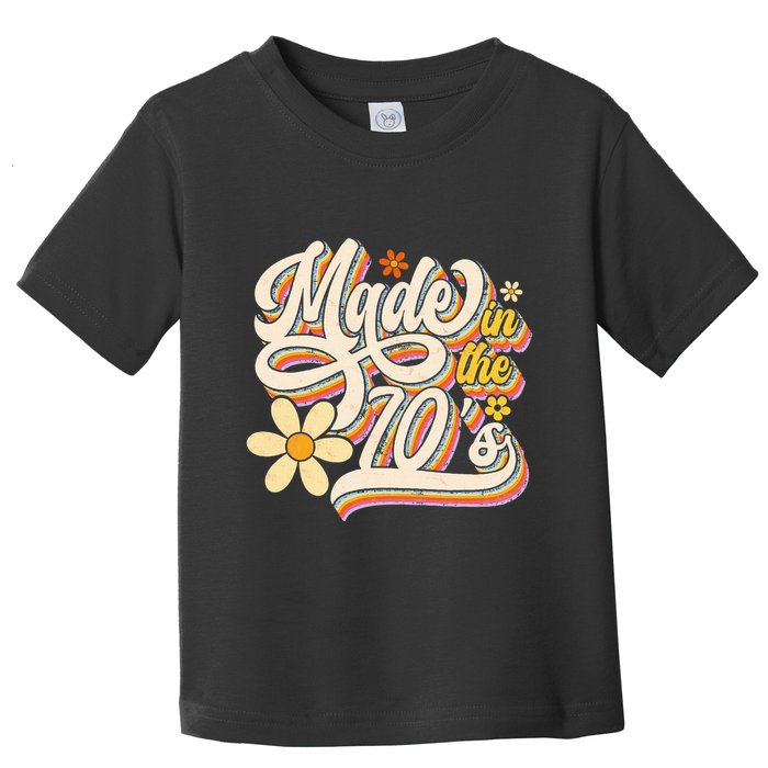 Made In The 70S Retro Created During 1970s Groovy Birthday Toddler T-Shirt