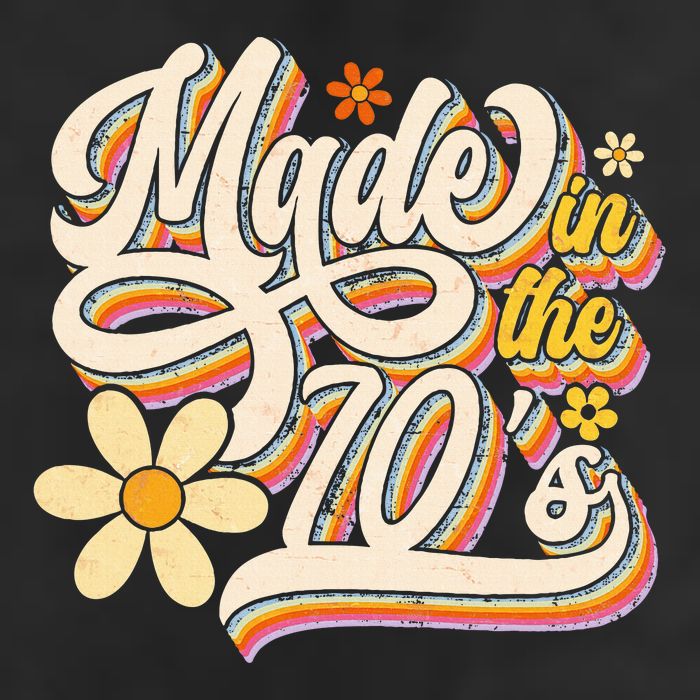 Made In The 70S Retro Created During 1970s Groovy Birthday Microfiber Hand Towel