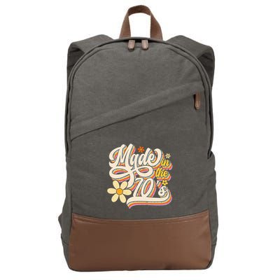 Made In The 70S Retro Created During 1970s Groovy Birthday Cotton Canvas Backpack