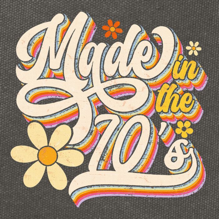 Made In The 70S Retro Created During 1970s Groovy Birthday Cotton Canvas Backpack