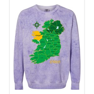 Mayo Ireland T Irish County Map Eire Irish Travel Colorblast Crewneck Sweatshirt