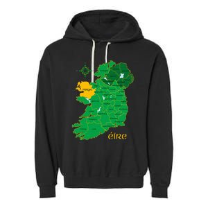 Mayo Ireland T Irish County Map Eire Irish Travel Garment-Dyed Fleece Hoodie