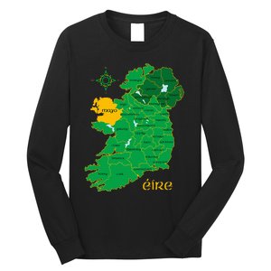 Mayo Ireland T Irish County Map Eire Irish Travel Long Sleeve Shirt