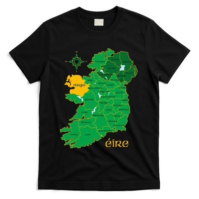 Mayo Ireland T Irish County Map Eire Irish Travel T-Shirt