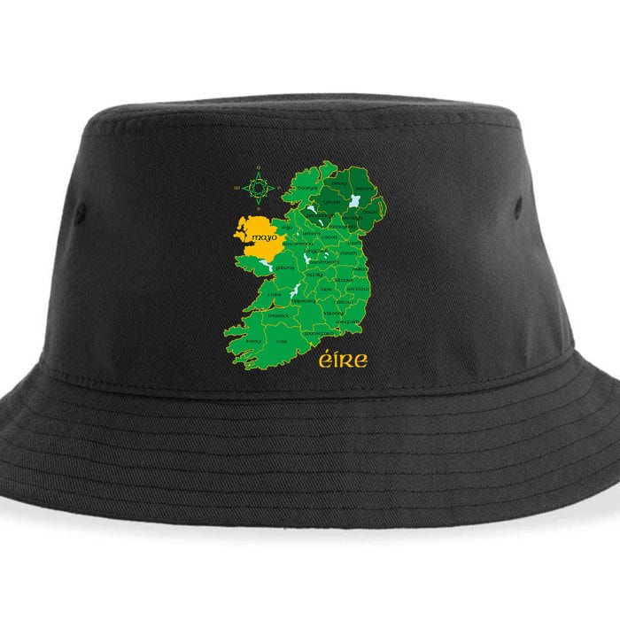 Mayo Ireland T Irish County Map Eire Irish Travel Sustainable Bucket Hat