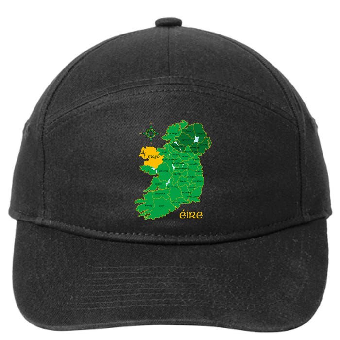 Mayo Ireland T Irish County Map Eire Irish Travel 7-Panel Snapback Hat