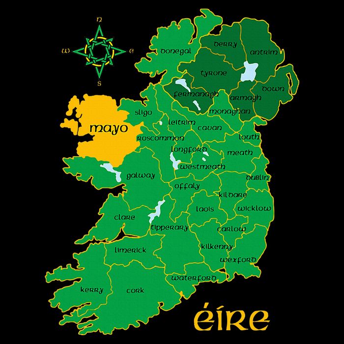 Mayo Ireland T Irish County Map Eire Irish Travel Drawstring Bag