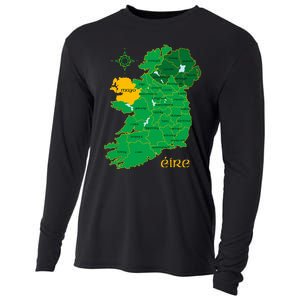 Mayo Ireland T Irish County Map Eire Irish Travel Cooling Performance Long Sleeve Crew