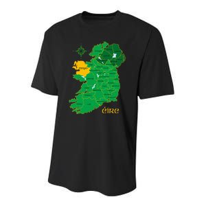 Mayo Ireland T Irish County Map Eire Irish Travel Youth Performance Sprint T-Shirt