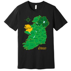 Mayo Ireland T Irish County Map Eire Irish Travel Premium T-Shirt