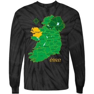 Mayo Ireland T Irish County Map Eire Irish Travel Tie-Dye Long Sleeve Shirt