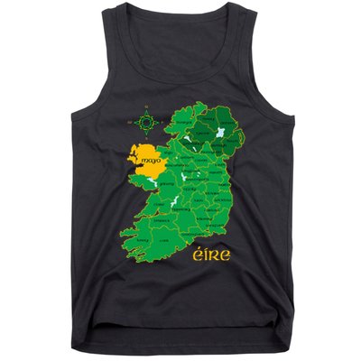 Mayo Ireland T Irish County Map Eire Irish Travel Tank Top