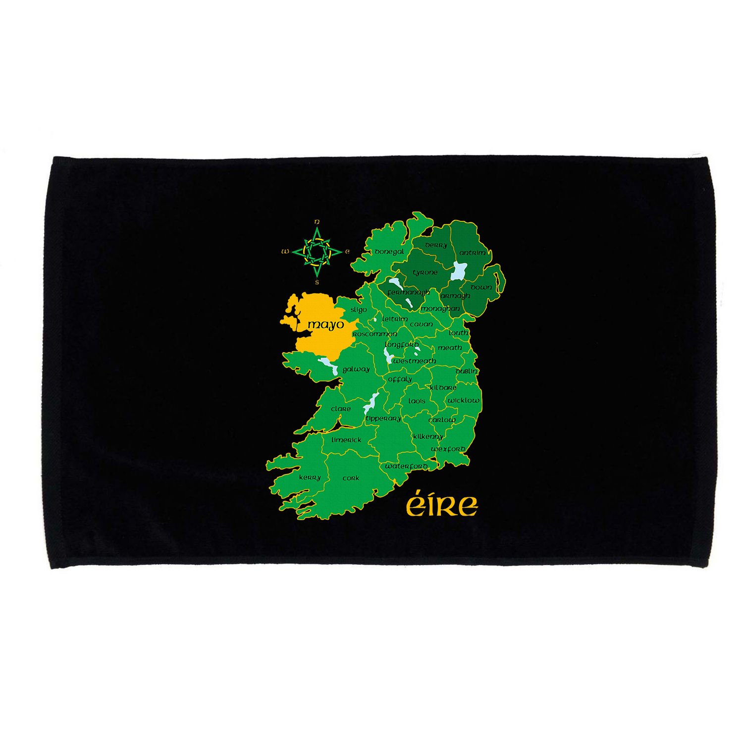 Mayo Ireland T Irish County Map Eire Irish Travel Microfiber Hand Towel