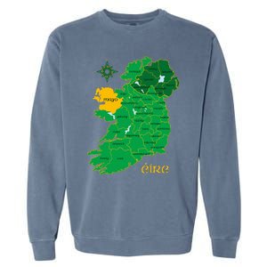 Mayo Ireland T Irish County Map Eire Irish Travel Garment-Dyed Sweatshirt