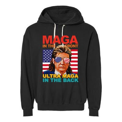 Maga In The Front Ultra Maga In The Back Trump Glasses Garment-Dyed Fleece Hoodie