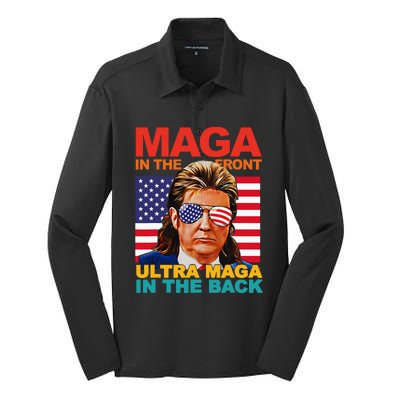 Maga In The Front Ultra Maga In The Back Trump Glasses Silk Touch Performance Long Sleeve Polo