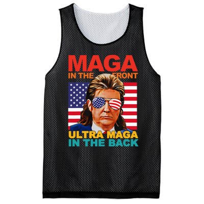 Maga In The Front Ultra Maga In The Back Trump Glasses Mesh Reversible Basketball Jersey Tank