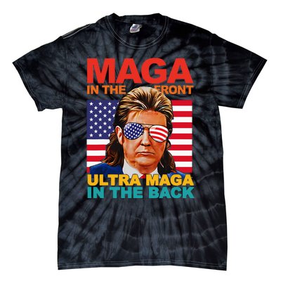 Maga In The Front Ultra Maga In The Back Trump Glasses Tie-Dye T-Shirt