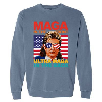 Maga In The Front Ultra Maga In The Back Trump Glasses Garment-Dyed Sweatshirt