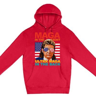 Maga In The Front Ultra Maga In The Back Trump Glasses Premium Pullover Hoodie