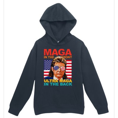 Maga In The Front Ultra Maga In The Back Trump Glasses Urban Pullover Hoodie