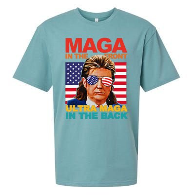 Maga In The Front Ultra Maga In The Back Trump Glasses Sueded Cloud Jersey T-Shirt