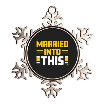 Married Into This Pittsburgh Football Metallic Star Ornament