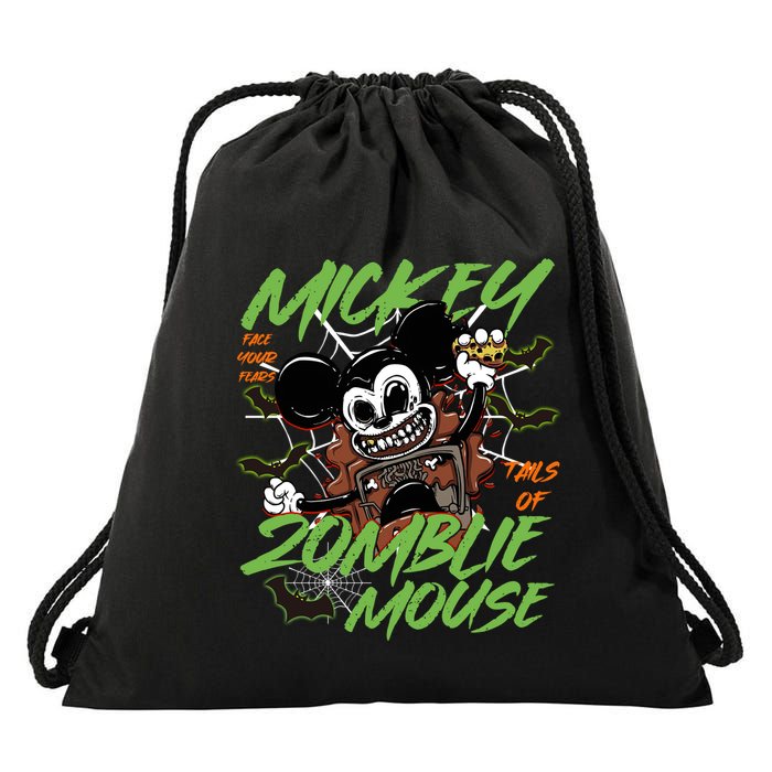 Mickey In Tales Of Zombie Mouse Mickey Halloween Vintage Drawstring Bag