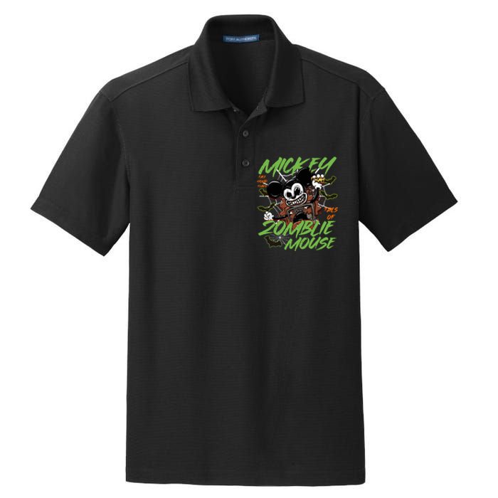 Mickey In Tales Of Zombie Mouse Mickey Halloween Vintage Dry Zone Grid Polo