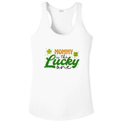 Mommy Is The Lucky One Retro St Patrick Day Ladies PosiCharge Competitor Racerback Tank