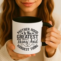 Motherhood Is The Greatest Thing And Hardest Thing Mug