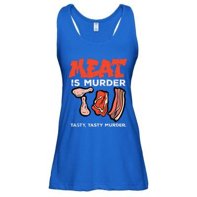 Meat Is Tasty Bbq Funny Barbecue Grilling Ladies Essential Flowy Tank