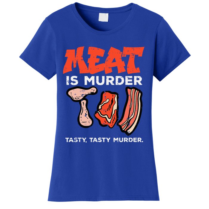 Meat Is Tasty Bbq Funny Barbecue Grilling Women's T-Shirt