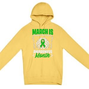 March Is Traumatic Brain Injury Month Surgery TBI Survivor Premium Pullover Hoodie